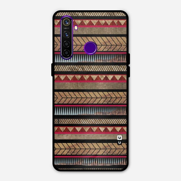 Red Indie Pattern Metal Back Case for Realme 5 Pro