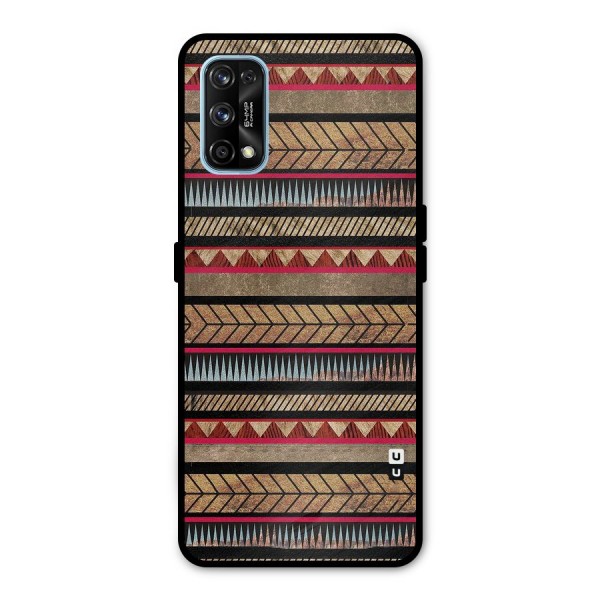 Red Indie Pattern Metal Back Case for Realme 7 Pro