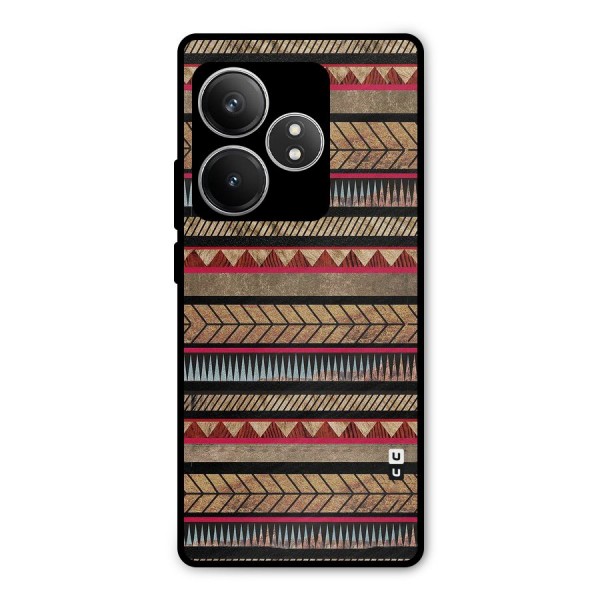 Red Indie Pattern Metal Back Case for Realme GT 6T