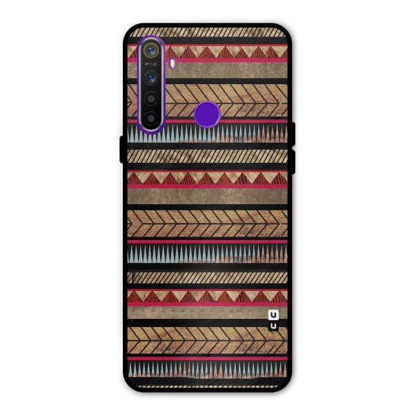 Red Indie Pattern Metal Back Case for Realme Narzo 10