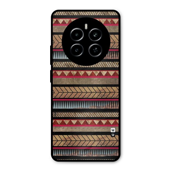 Red Indie Pattern Metal Back Case for Realme P1