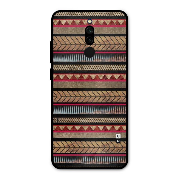 Red Indie Pattern Metal Back Case for Redmi 8