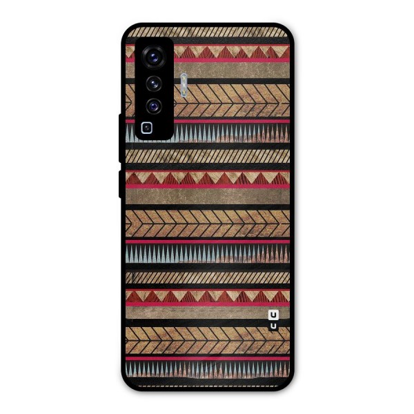 Red Indie Pattern Metal Back Case for Vivo X50