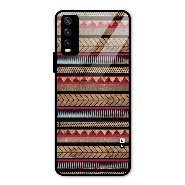 Red Indie Pattern Metal Back Case for Vivo Y20i