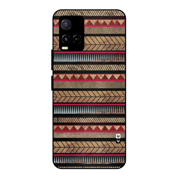 Red Indie Pattern Metal Back Case for Vivo Y21T