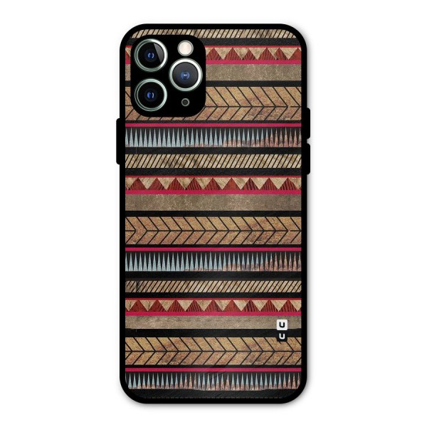 Red Indie Pattern Metal Back Case for iPhone 11 Pro Max