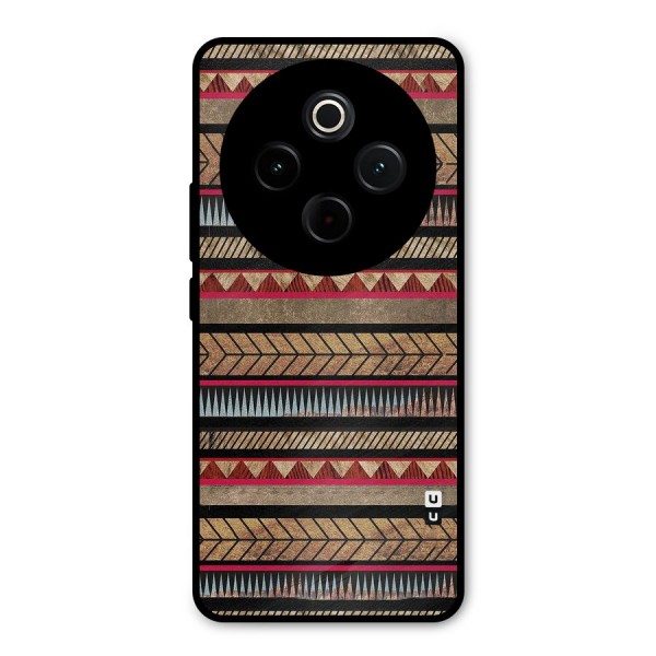 Red Indie Pattern Metal Back Case for iQOO Z10