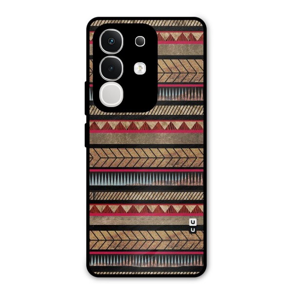 Red Indie Pattern Metal Back Case for iQOO Z10x