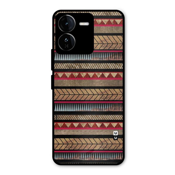 Red Indie Pattern Metal Back Case for iQOO Z9