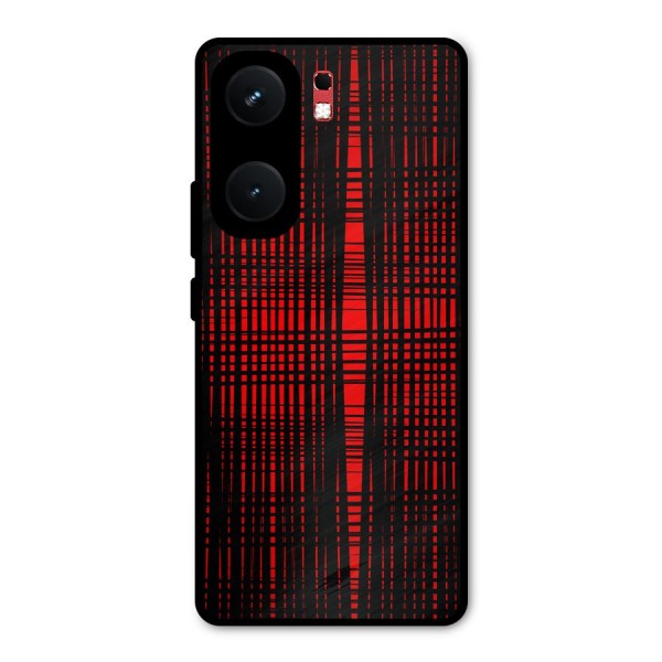 Red Net Design Metal Back Case for iQOO Neo 9 Pro