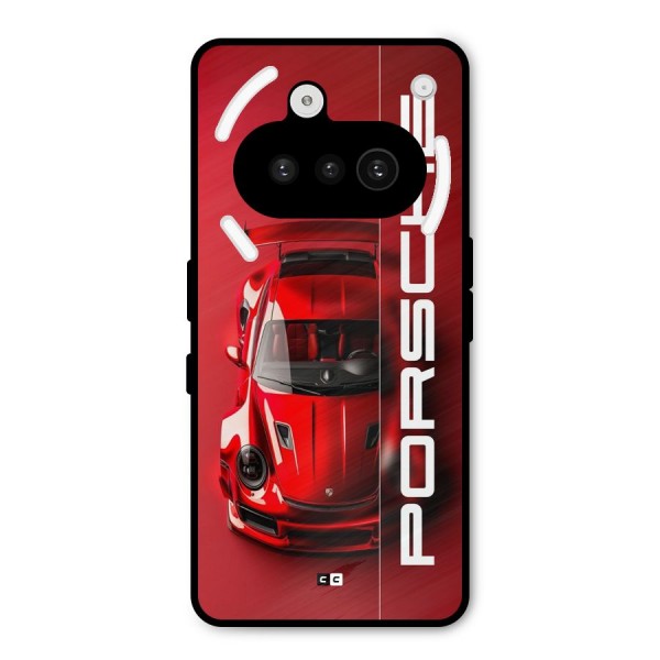 Red Porsche Metal Back Case for Nothing Phone 3a