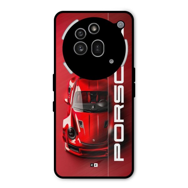Red Porsche Metal Back Case for Nothing Phone 3a Pro