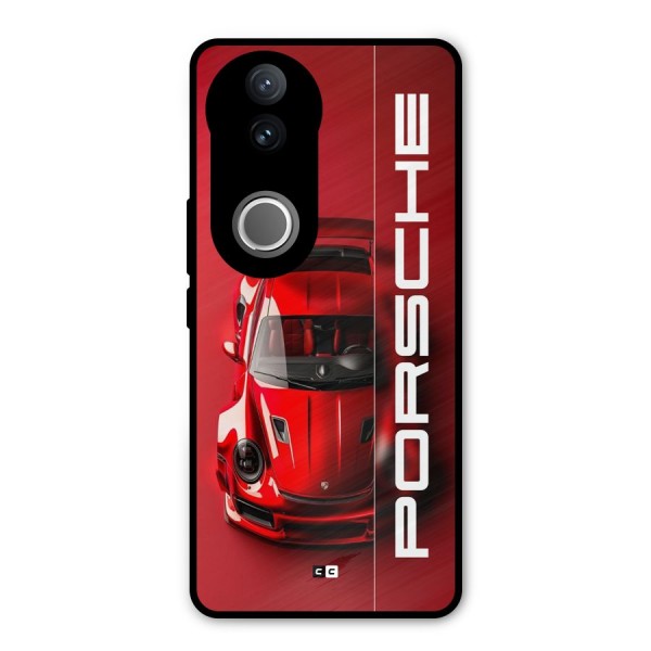 Red Porsche Metal Back Case for Vivo V50