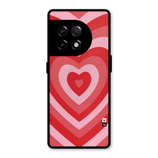Red Retro Hearts Metal Back Case for OnePlus 11R