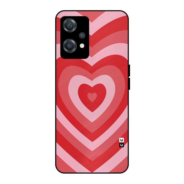 Red Retro Hearts Metal Back Case for OnePlus Nord CE 2 Lite 5G