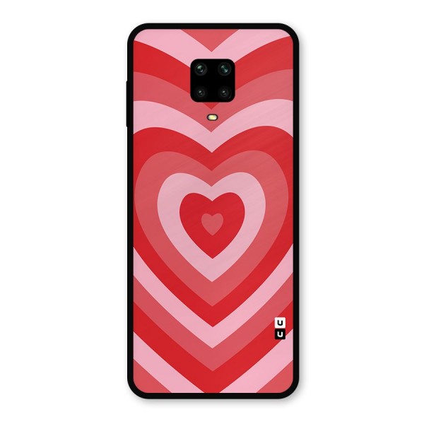 Red Retro Hearts Metal Back Case for Redmi Note 9 Pro