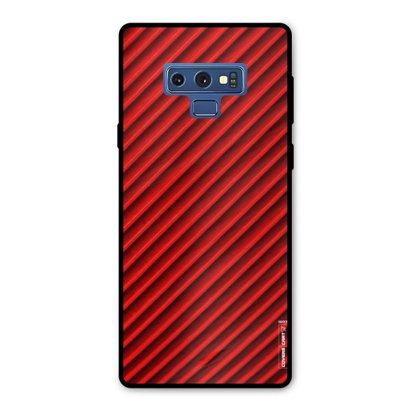 Red Rugged Stripes Metal Back Case for Galaxy Note 9