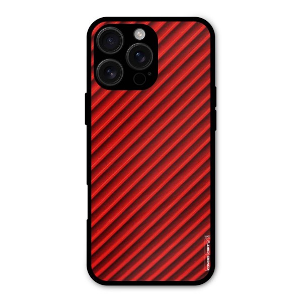 Red Rugged Stripes Metal Back Case for iPhone 16 Pro Max