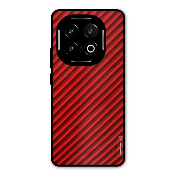 Red Rugged Stripes Metal Back Case for iQOO 13