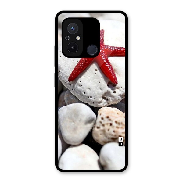 Red Star Fish Glass Back Case for Redmi 12C