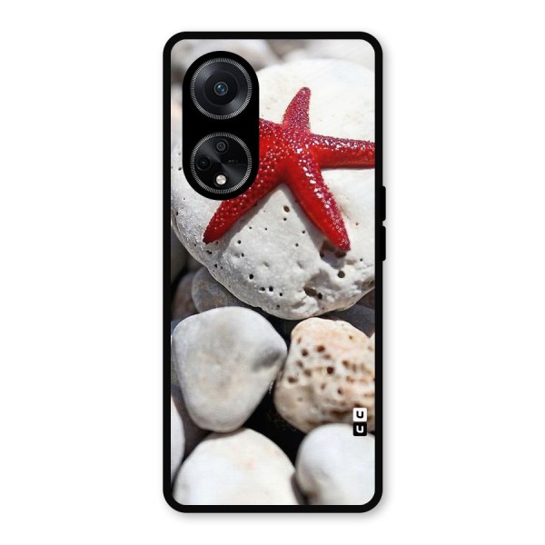 Red Star Fish Metal Back Case for Oppo F23
