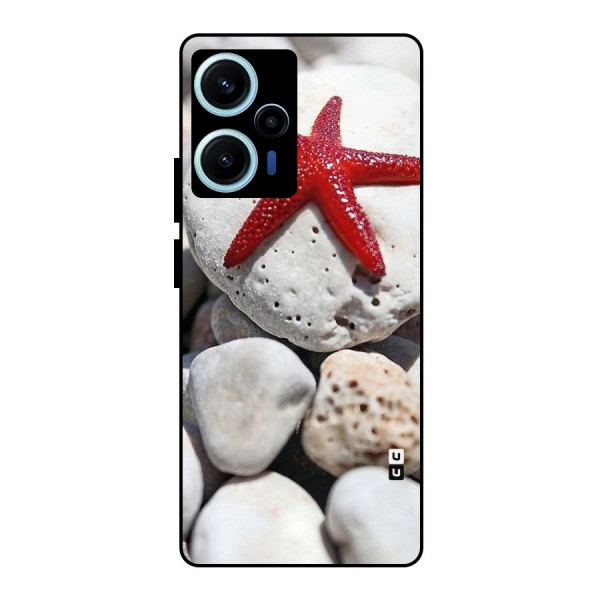 Red Star Fish Metal Back Case for Poco F5