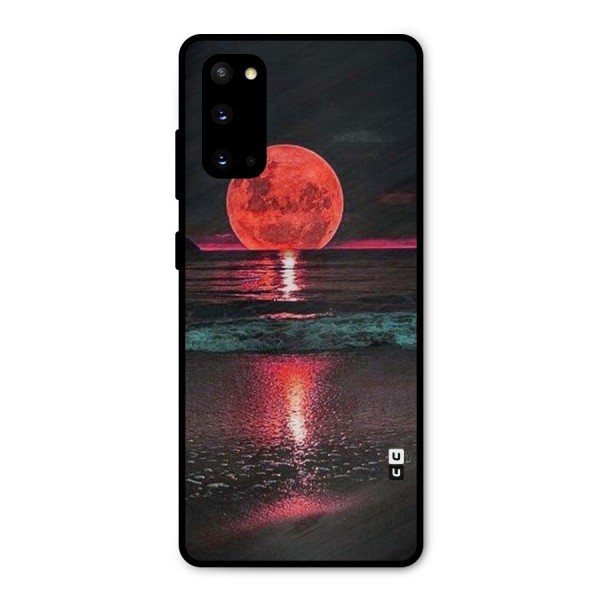 Red Sun Ocean Metal Back Case for Galaxy S20