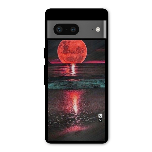 Red Sun Ocean Metal Back Case for Google Pixel 7