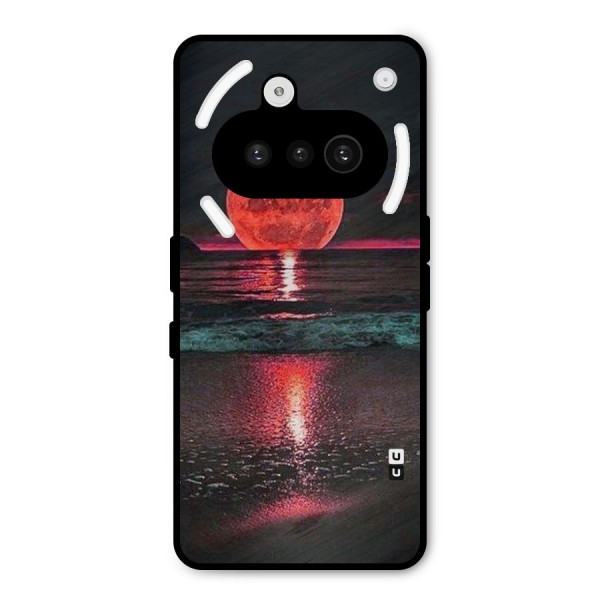 Red Sun Ocean Metal Back Case for Nothing Phone 3a