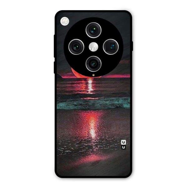 Red Sun Ocean Metal Back Case for Oppo Find X8 Pro