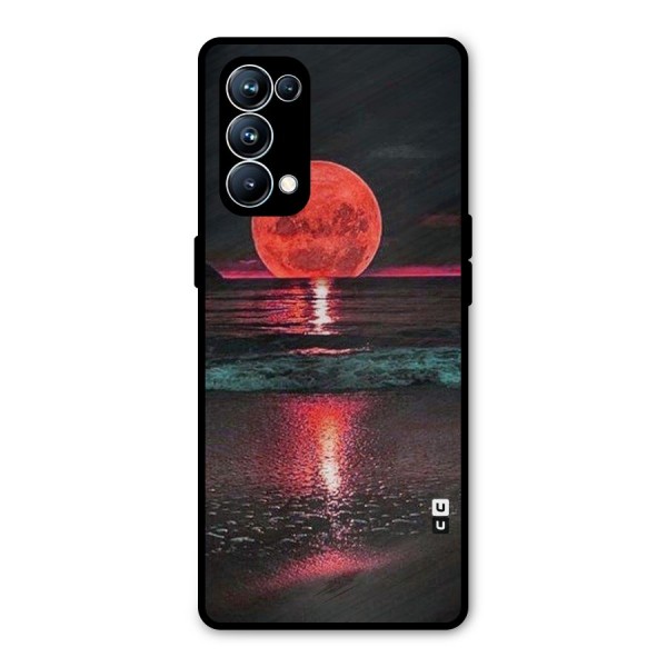 Red Sun Ocean Metal Back Case for Oppo Reno5 Pro 5G