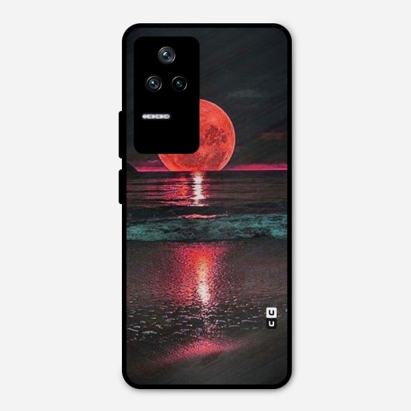 Red Sun Ocean Metal Back Case for Poco F4 5G