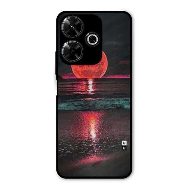 Red Sun Ocean Metal Back Case for Poco M6 Plus