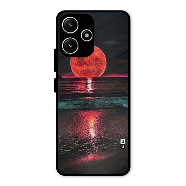 Red Sun Ocean Metal Back Case for Redmi 12 5G