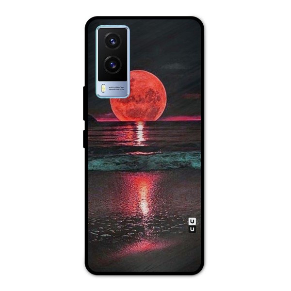 Red Sun Ocean Metal Back Case for Vivo V21e 5G