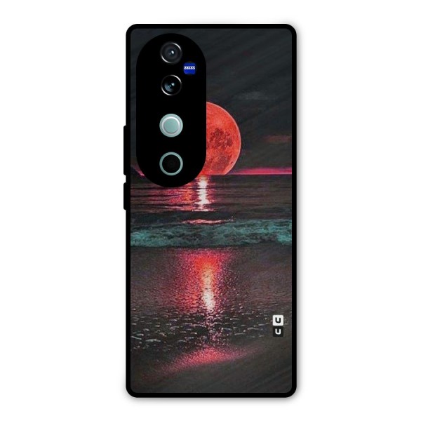 Red Sun Ocean Metal Back Case for Vivo V40 Pro