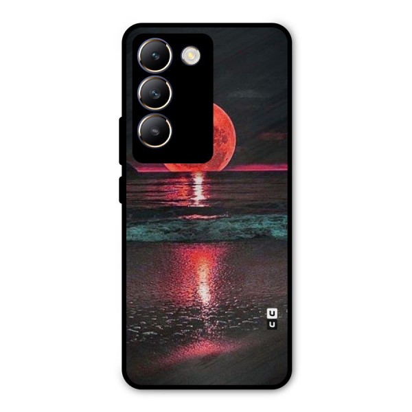 Red Sun Ocean Metal Back Case for Vivo Y200e