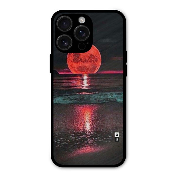 Red Sun Ocean Metal Back Case for iPhone 16 Pro Max