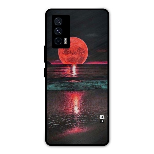 Red Sun Ocean Metal Back Case for iQOO 7 5G