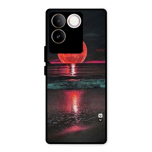 Red Sun Ocean Metal Back Case for iQOO Z7 Pro