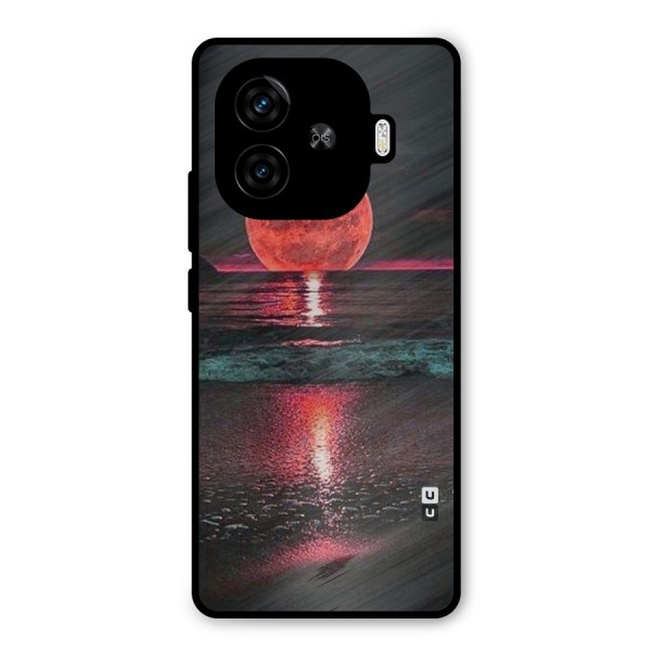 Red Sun Ocean Metal Back Case for iQOO Z9 Turbo