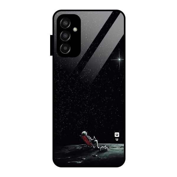 Resting Spaceman Face Glass Back Case for Galaxy F13