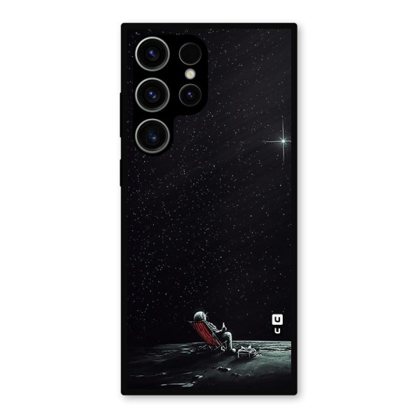 Resting Spaceman Face Metal Back Case for Galaxy S23 Ultra