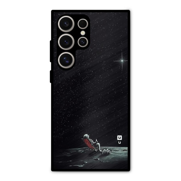 Resting Spaceman Face Metal Back Case for Galaxy S24 Ultra