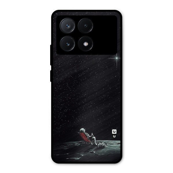 Resting Spaceman Face Metal Back Case for Poco X6 Pro