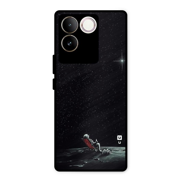 Resting Spaceman Face Metal Back Case for iQOO Z7 Pro
