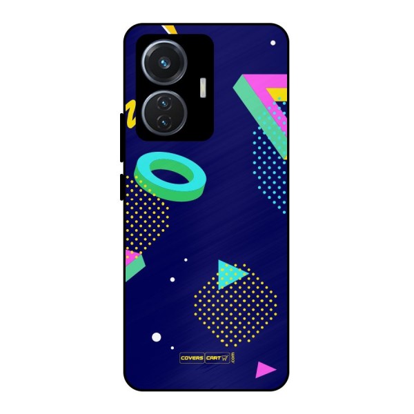 Retro Abstract Metal Back Case for iQOO Z6 44W
