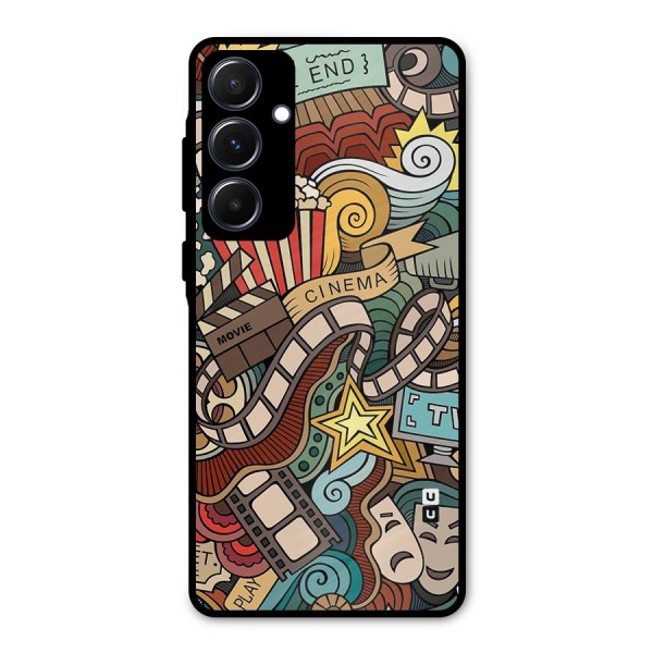 Retro Doodle Art Metal Back Case for Galaxy A55