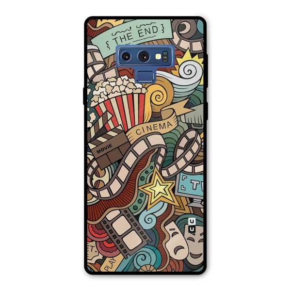 Retro Doodle Art Metal Back Case for Galaxy Note 9