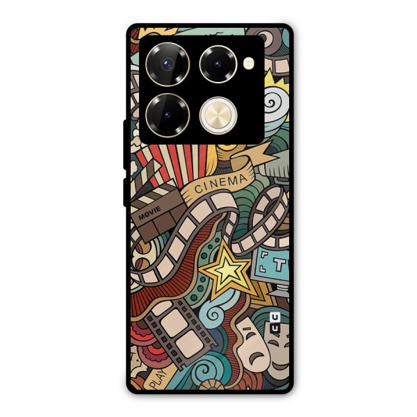Retro Doodle Art Metal Back Case for Infinix Note 40 Pro